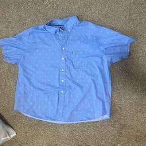 IZOD men’s blue button up pink flamingoes 3XB
